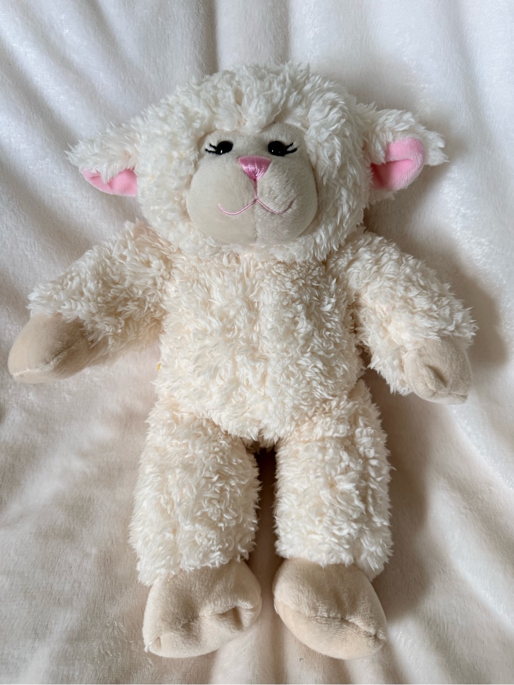 Build-A-Bear Cream & Pink Lamb Plush